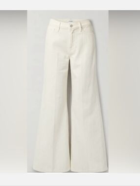 🌸 FRAME Le Palazzo High Rise Wide Leg Trousers Denim Jeans Off White Size 26